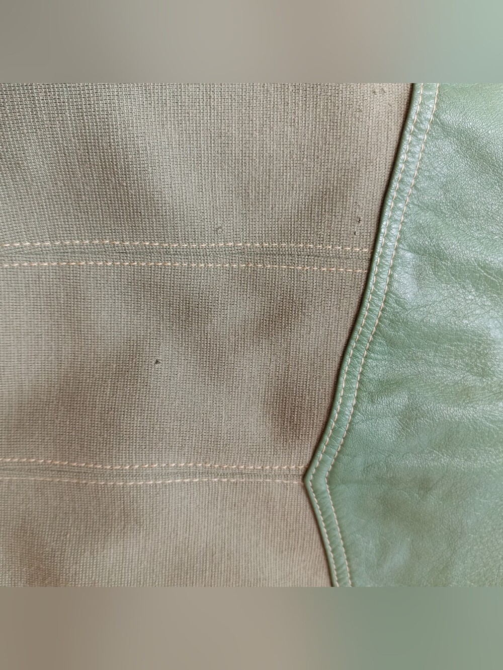 Rare True Vintage 70s Multi Tone Green Suede Leather Knit Back Tailored Jacket - Picture 8 of 12